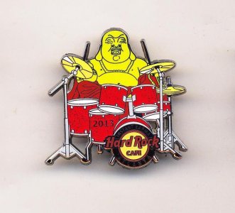 HARD ROCK CAFE ATLANTA 2013 INSTANT KARMA BUDDHA WITH DRUM SET PIN.jpg